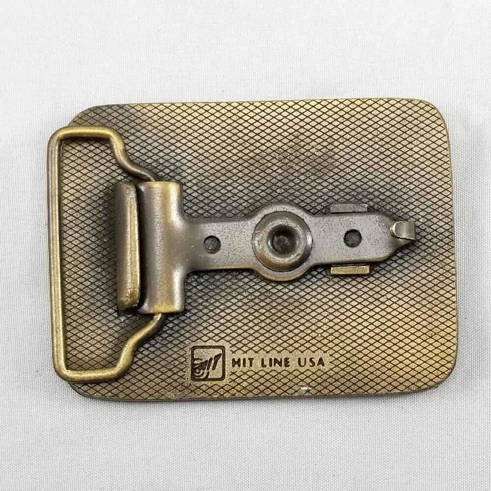 Belt Buckle Industrial Smokestacks Made In The‎ USA By Hit Line USA Gold Color
